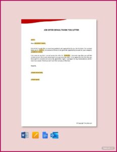 Free Job Offer Letter Template Word