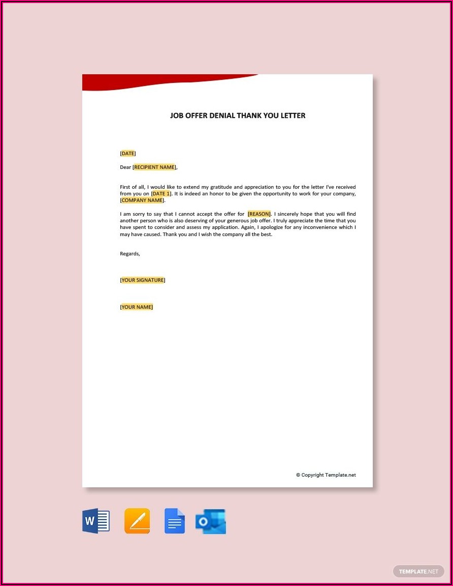 Free Job Offer Letter Template Word
