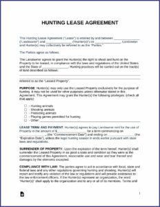 Free Lease Agreement Forms Pdf