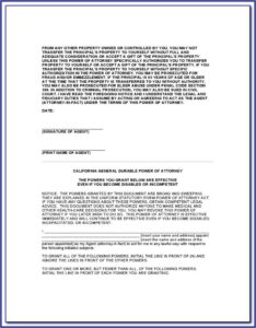 Free Medical Power Of Attorney Form Colorado