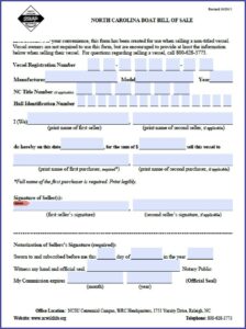 Free Nc Dmv Bill Of Sale Form