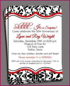 Free Printable 40th Wedding Anniversary Invitation Templates