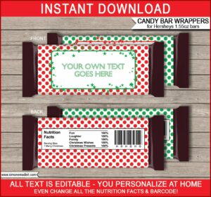 Free Printable Christmas Chocolate Bar Wrappers Templates