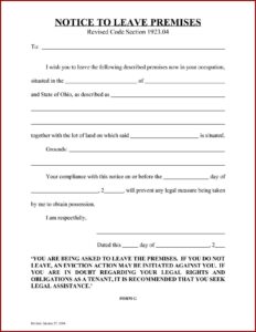 Free Printable Eviction Notice Template Florida