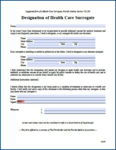 Free Printable Medical Power Of Attorney Form Florida