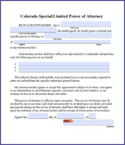 Free Printable Power Of Attorney Form For Colorado