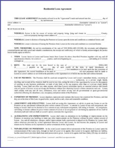 Free Printable Rental Lease Forms