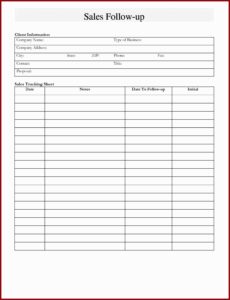 Free Printable Sales Lead Form Template