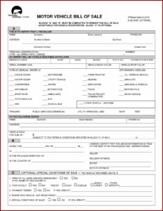 Free Printable Vehicle Bill Of Sale Template