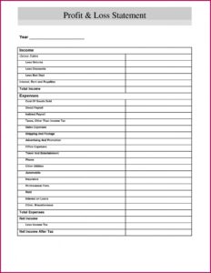 Free Profit And Loss Statement Template Excel