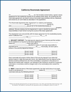 Free Rental Agreement Form California