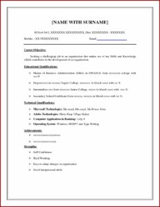 Free Resume Templates Printable