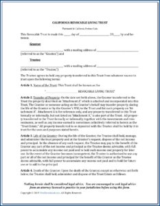 Free Revocable Living Trust Forms Utah