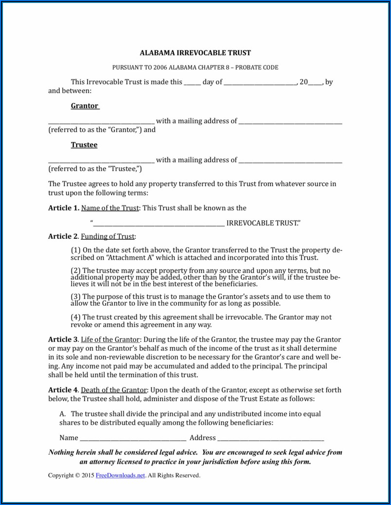 Free Revocable Trust Forms