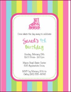 Free Skating Invitations Templates