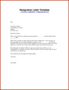 Free Template Resignation Letter Download