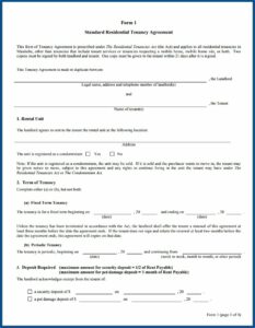 Free Tenancy Agreement Form Uk