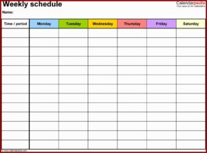 Free Weekly Employee Work Schedule Template Pdf