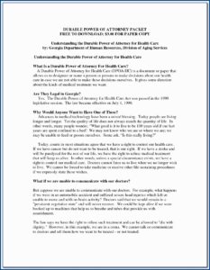 Georgia Advance Directive For Healthcare Form 2017