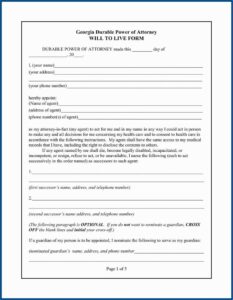 Georgia Advance Directive For Healthcare Form 2018