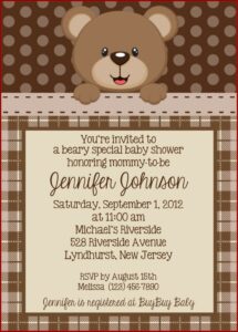 Girl Teddy Bear Baby Shower Invitation Templates