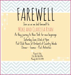 Going Away Invitation Template