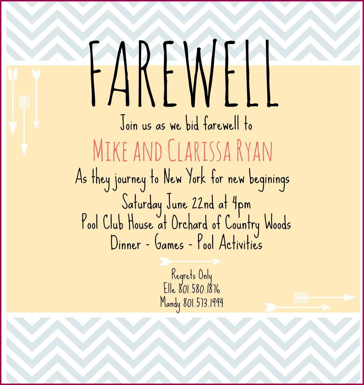 Going Away Invitation Template