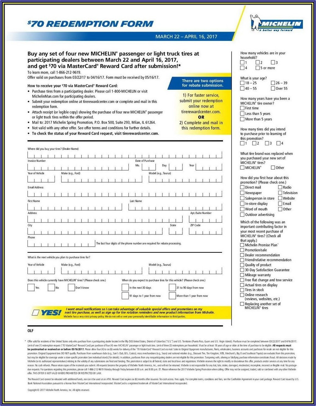 Hankook Tire Mail In Rebate Form