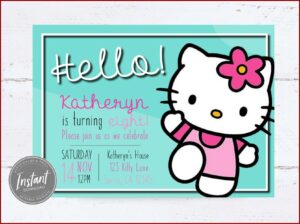 Hello Kitty Invitation Template Editable