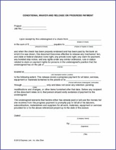 Illinois Construction Lien Waiver Form