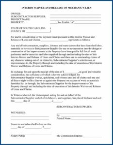 Interim Lienclaim Waiver Form