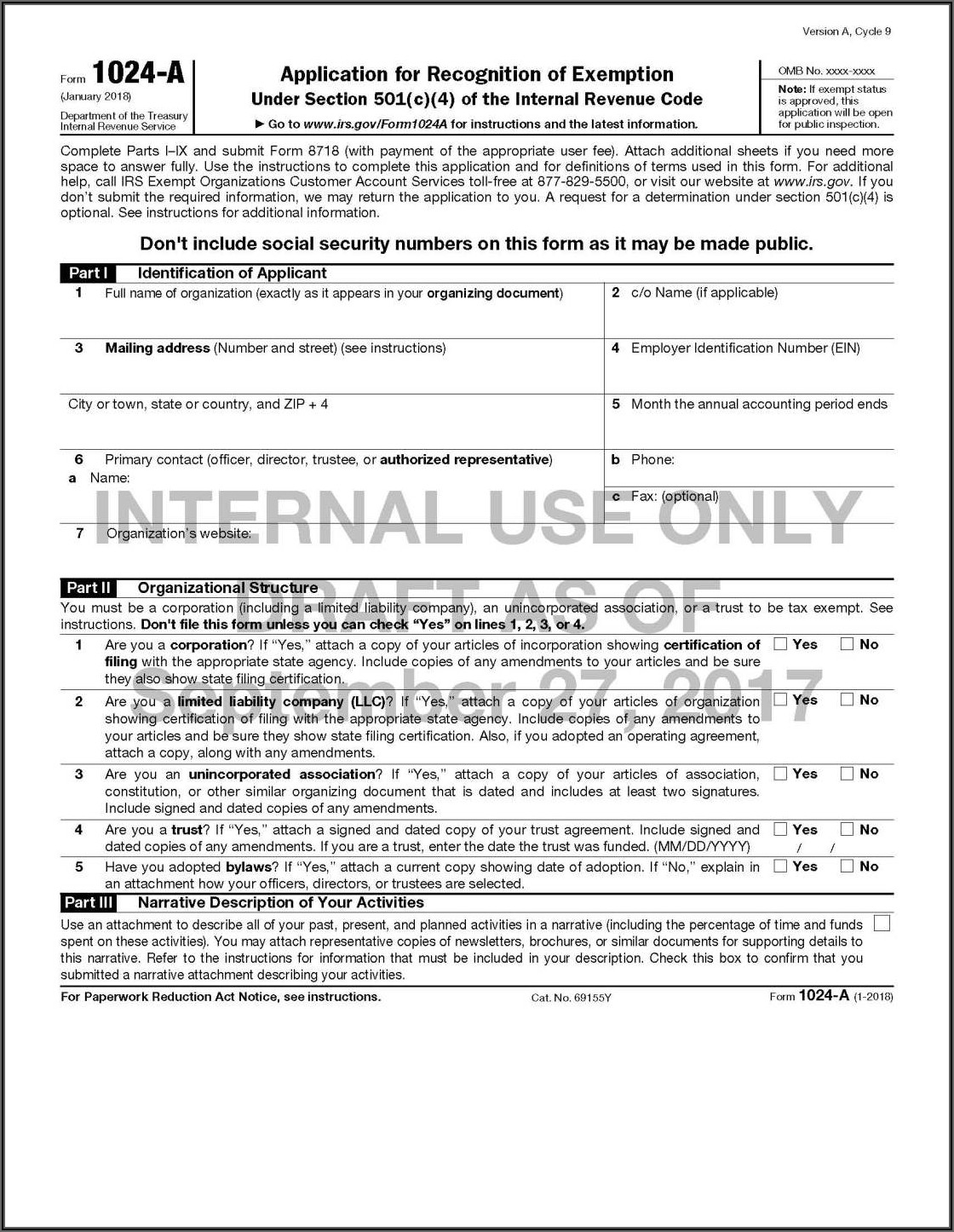 Irs 501 C 7 Application Form