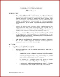 Joint Venture Mou Template