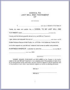 Last Will And Testament Form Free Tennessee