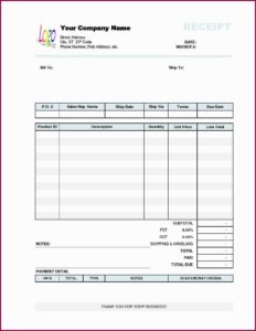 Lawn Care Invoice Template Excel