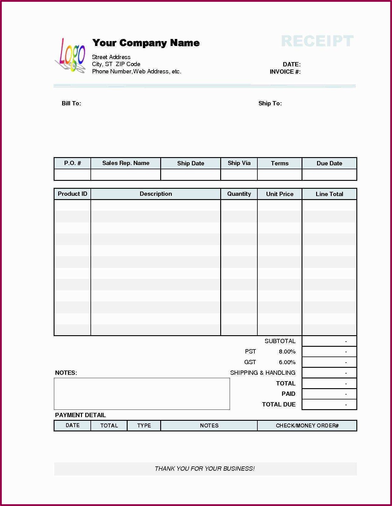 Lawn Care Invoice Template Excel