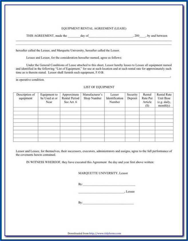 Lease Purchase Agreement Template Free