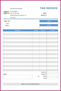 Libreoffice Excel Invoice Template