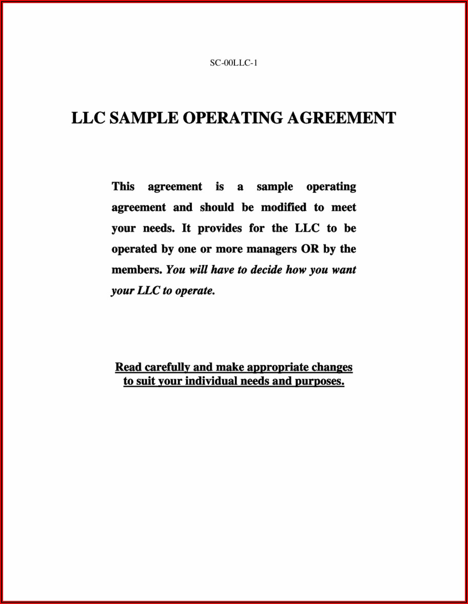 Llc Operating Agreement Amendment Template