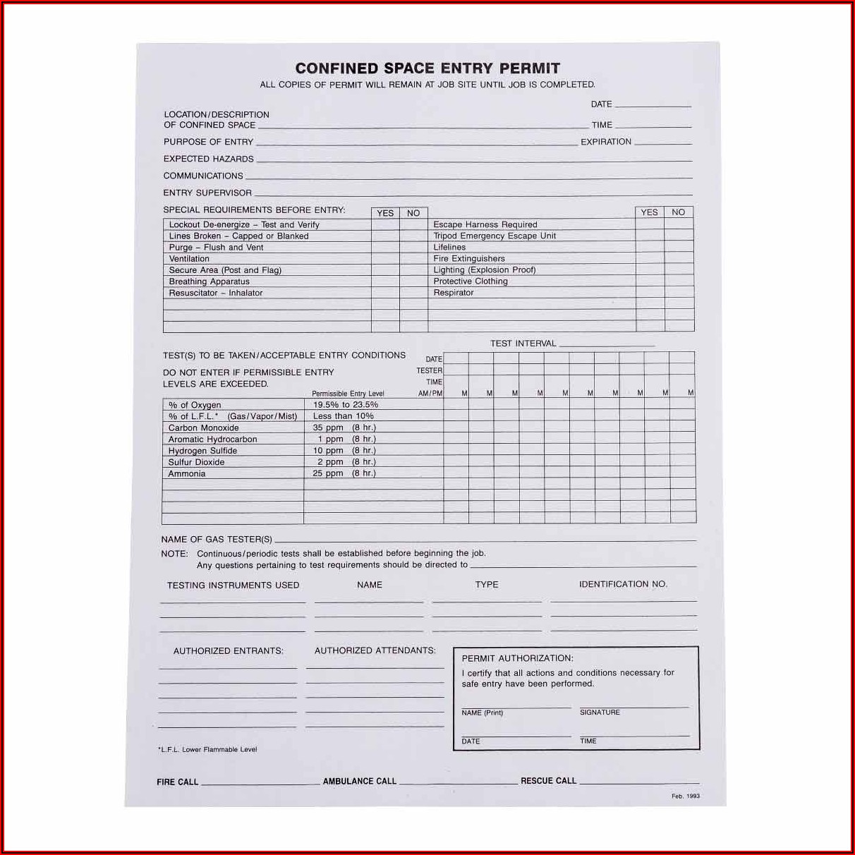 Lockout Tagout Permit Template