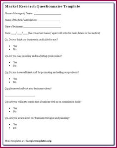 Market Research Survey Template
