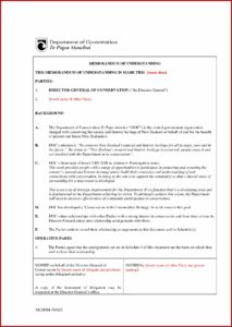 Memo Of Understanding Template Free