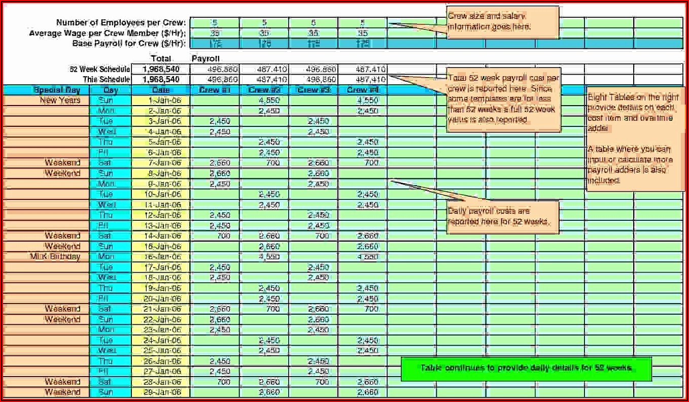 Microsoft Excel Payroll Calculator Template Free Download