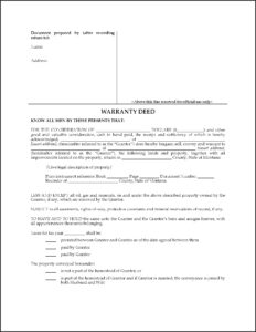 Montana Warranty Deed Form