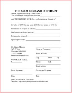 Musicians Contract Template