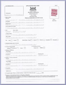 Myanmar Embassy Visa Application Form