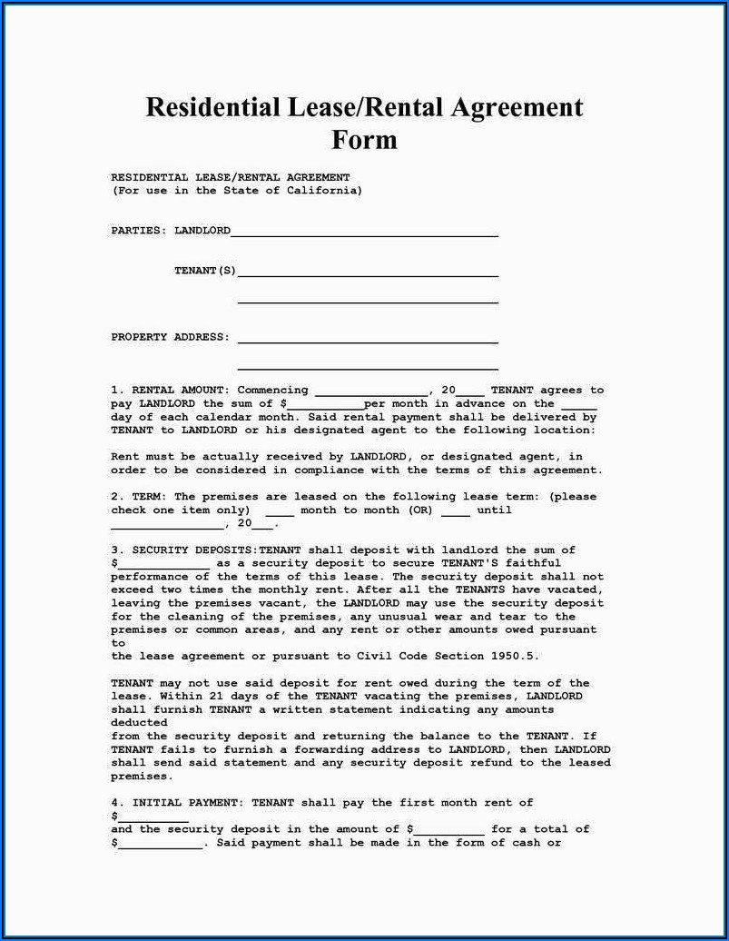 New York Residential Lease Agreement Form