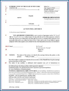 New York State Contested Divorce Forms