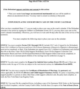 New York State Supreme Court Uncontested Divorce Forms