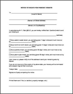No Lease Eviction Florida Forms